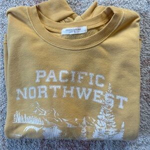 Grayson Threads Men’s Mustard Crewneck with White Pacific Northwest Graphic